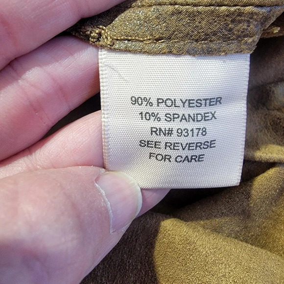 NWT Philosophy Faux Suede Camel Tan Tobacco Pants Size 6 - Picture 7 of 11